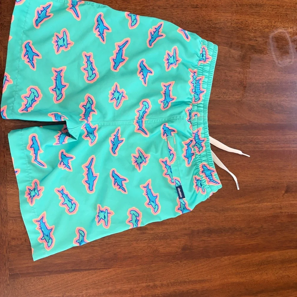 Kids Chubbies Shark Print Swim Trunks